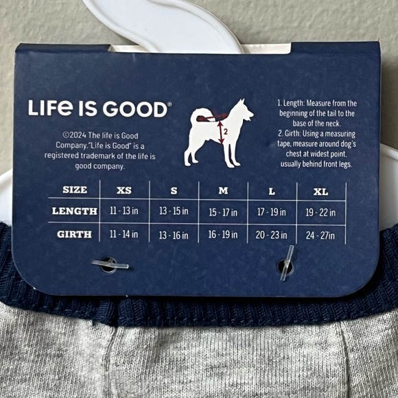 Life Is Good Dog T Shirt XS Gray Blue Outdoors Trees Pet Puppy Gift NWT - Picture 7 of 10